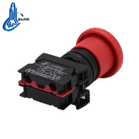 XDL22-ES542 Bouton-poussoir d'arrêt d'urgence à verrouillage, forme champignon, rouge, 22 mm, 1NC, déverrouillage par torsion, IP67, 220V, 10A