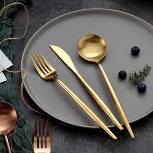 포르투갈 매트 대량 스테인레스 스틸 칼 세트 골드 로얄 프레스티지 웨딩 골드 flatware 이벤트