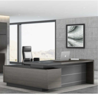 Bureau de direction moderne en bois, grand bureau de direction de luxe, bureau de direction, bureau d'angle pour ordinateur