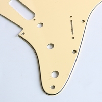 Donlis American Standard Cream ST Pickguard 3 plis pour guitares électriques à micros SSS Single Coil