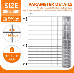 High Quality Hot Dipped Galvanized Welded Wire <b>Mesh</b> with Different Opening Sizes for Farm Fence - Product Image 4