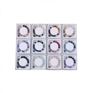 Bracciale con Ciondolo a Occhio in Acciaio Inossidabile 8mm e Pietra Naturale - Product Image 2