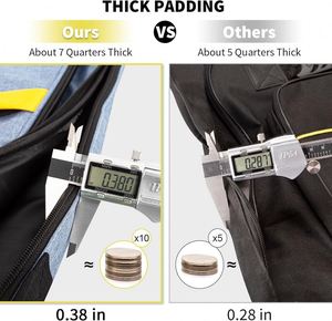 Estuche para Guitarra con Acolchado Grueso Impermeable, Correa Ajustable, Color Negro, con Soporte Trasero, Muestra Gratuita - Product Image 3