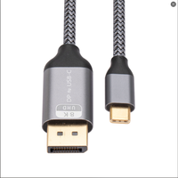 Cable USB-C a DisplayPort Macho a Macho, 8K 60Hz, Blindaje de Aluminio, Transmisión de Audio y Video para Laptop