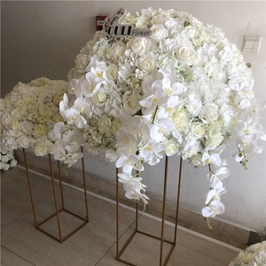 A-1436 زينة زفاف على شكل كرة زهور مع زهور الأوركيد البيضاء - Product Image 1