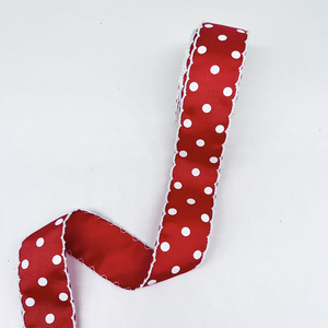 Pita Grosgrain Poliester Mewah 1,5 inci dengan Jahitan Bulan di Tepi, Bermotif Titik, untuk Pembungkus Kado DIY, Buket Bunga Halloween, dan Kemasan - Product Image 4