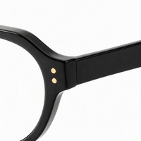 Montures optiques rondes en acétate, dessus aplati, rivets dorés, lunettes de vue pour femmes et hommes