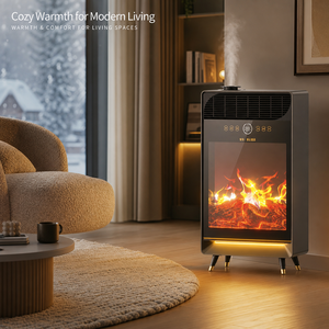 Calentador Eléctrico Moderno de 2000W con Humidificador, Calentador Rápido con Llama 3D para Sala de Estar - Product Image 6
