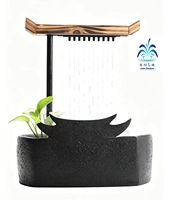 Fuente de Agua de Cerámica de Estilo Chino, Bomba de Circulación para Mascotas de Té, Adorno de Escritorio con Feng Shui de la Suerte