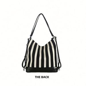 Bolsas de Lona a Rayas de Gran Capacidad, Reutilizables, para Compras, con Logotipo Personalizado, al por Mayor, Precio Bajo de Fabricante, Oferta - Product Image 4