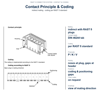 Connecteur pour appareils électroménagers RAST 5, 2-12 voies, pas de 5,0 mm, connecteur de carte de circuit imprimé (PCB), DIN EN 60352-4, IDC, 250 V CA, 10 A