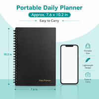 Agenda Diaria Espiral con Cubierta Negra y Detalles Dorados, Planificador de Tiempo, Lista de Tareas, Páginas Interiores, Regalo Corporativo OEM al por Mayor