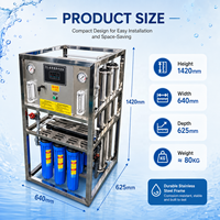 Machine de purification d'eau RO 500L/H en acier inoxydable pour petites entreprises, purificateur d'eau potable par osmose inverse