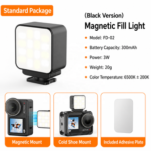 Lumière d'appoint magnétique compatible avec DJI Osmo Pocket 3, <span class=keywords><strong>Action</strong></span> 5 Pro/4, éclairage vidéo <span class=keywords><strong>LED</strong></span>, lumière de vlog à griffe froide - Product Image 2