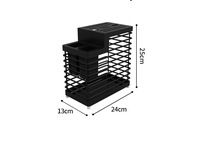 Support multifonctionnel durable en acier inoxydable pour couteaux et planches à découper, avec porte-ustensiles de cuisine et porte-baguettes