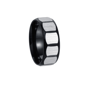 Gran oferta de joyería de acero inoxidable al por mayor Hip Hop <span class=keywords><strong>Punk</strong></span> diseño geométrico esmerilado pareja anillo Unisex - Product Image 5