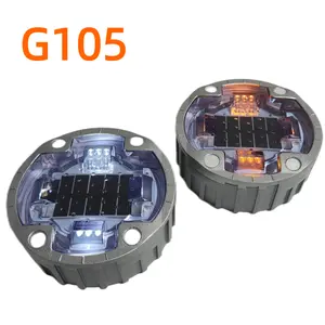 g105太阳能ip68重型铝猫眼闪烁地下标志灯高速公路发光二极管嵌入式道路太阳能螺柱