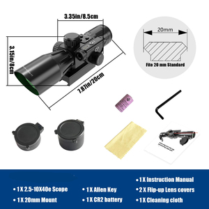 Ống ngắm chiến thuật 2.5-10x40IR với đèn chiếu sáng đỏ và combo laser đỏ - Ống ngắm săn bắn kính xanh - Product Image 5