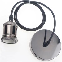 Lampe suspendue à douille vintage en métal E26 E27, câble en tissu, suspension simple au plafond