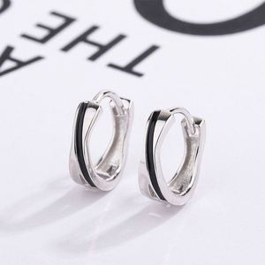 Boucles d'oreilles créoles géométriques mignonnes en argent sterling 925 plaqué rhodium pour femmes, accessoires de mode pour mariage et soirée - Product Image 3