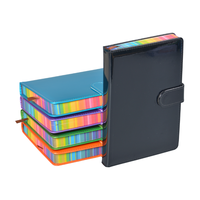 Carnet d'étudiant OEM en cuir PU laser avec pages intérieures arc-en-ciel, fermeture à bouton-pression, pour notes de cours, directement de l'usine.