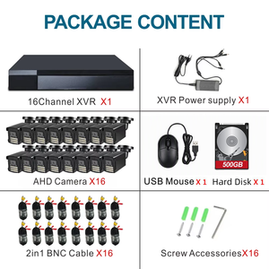 Sistema de cámaras CCTV de 16 canales para almacén, tienda o negocio, 16 cámaras tipo bala AHD XVR H.265 IP66 con detección humana y alarma - Product Image 4