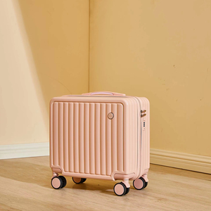 Valise de cabine personnalisée de 18 pouces en ABS PC à coque rigide rose avec <span class=keywords><strong>roulette</strong></span> et fermeture à glissière Valise d'embarquement - Product Image 3