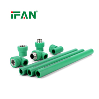Raccords de tuyauterie PPR verts IFAN 20-110 mm, résistants à la corrosion, pour l'alimentation en eau des bâtiments, directement de l'usine