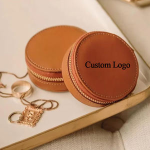 Custom Logo PU Leather Mini <b>Travel</b> Jewelry <b>Case</b> Lovely <b>Jewellery</b> Box Organizer Zipper Necklace Earrings Accessory Packaging - Product Image 2