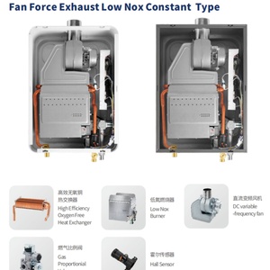 Chauffe-eau domestique au gaz naturel KSUN Fan Force Exhaust Low NOx Constant Type, en cuivre, classe énergétique B, JSQ23-12/16TZN2 - Product Image 3