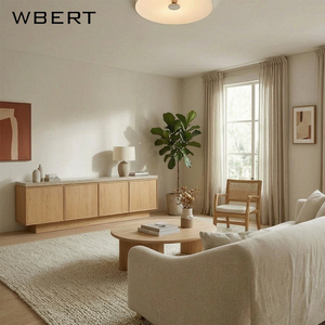 Buffet moderne en bois massif, buffet de style américain en bois massif, buffet moderne américain en marbre naturel, WBERT Modern - Product Image 4
