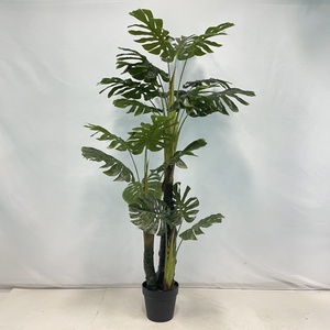 Pas cher Prix Turtleback Bonsaï Arbre Grand <span class=keywords><strong>Monstera</strong></span> Feuilles De Mariage Résistant En Plastique Pot Bureau Paysage Décor Plante Artificielle - Product Image 3