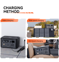 Générateur d'énergie solaire portable 220V de grande capacité 1000W 3000W pour le camping en plein air, alimentation de secours, station d'alimentation portable, lumière LED