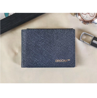 Dompet Lipat Dua Kulit Asli Premium Anti RFID untuk Pria, Tempat Kartu Ringkas, Aksesori Saku Sehari-hari, Hadiah