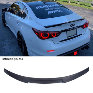 สำหรับ Q50 Q50S Q50L สไตล์ M4คาร์บอนไฟเบอร์ด้านหลังสปอยเลอร์ลำตัวปีก2013-2023 - Product Image 1