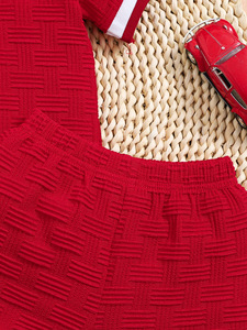 Vêtements pour garçons en bas âge en gros, chemises à boutons + ensembles de shorts, ensembles tricotés 2 pièces pour garçons avec poches, vêtements pour enfants - Product Image 5