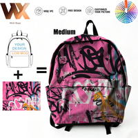 Sac à dos tendance Street Wealth Graffiti pour étudiants, sacoche pour ordinateur portable, imprimé intégral vibrant, pour garçons et filles, idéal pour l'école et le quotidien