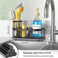 Support d'éponge de cuisine à séchage instantané en acier inoxydable antirouille avec plateau absorbant l'eau