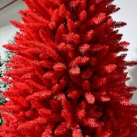 Hochwertiger OEM Roter PVC-Kunstweihnachtsbaum mit Metallständer für Innenräume, Feiertage, Heim- und Partydekoration, Künstlicher Weihnachtsbaum