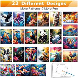 マジックペインティングセット22pcs再利用可能な水彩おもちゃペインティングキット水落書きカラーリングセット絵画おもちゃブラシゲームギフト - Product Image 2