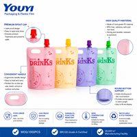 Pochettes à bec verseur personnalisées de qualité alimentaire avec poignée en PA/PE pour emballage de boissons, jus, gelées et liquides – Vente en gros