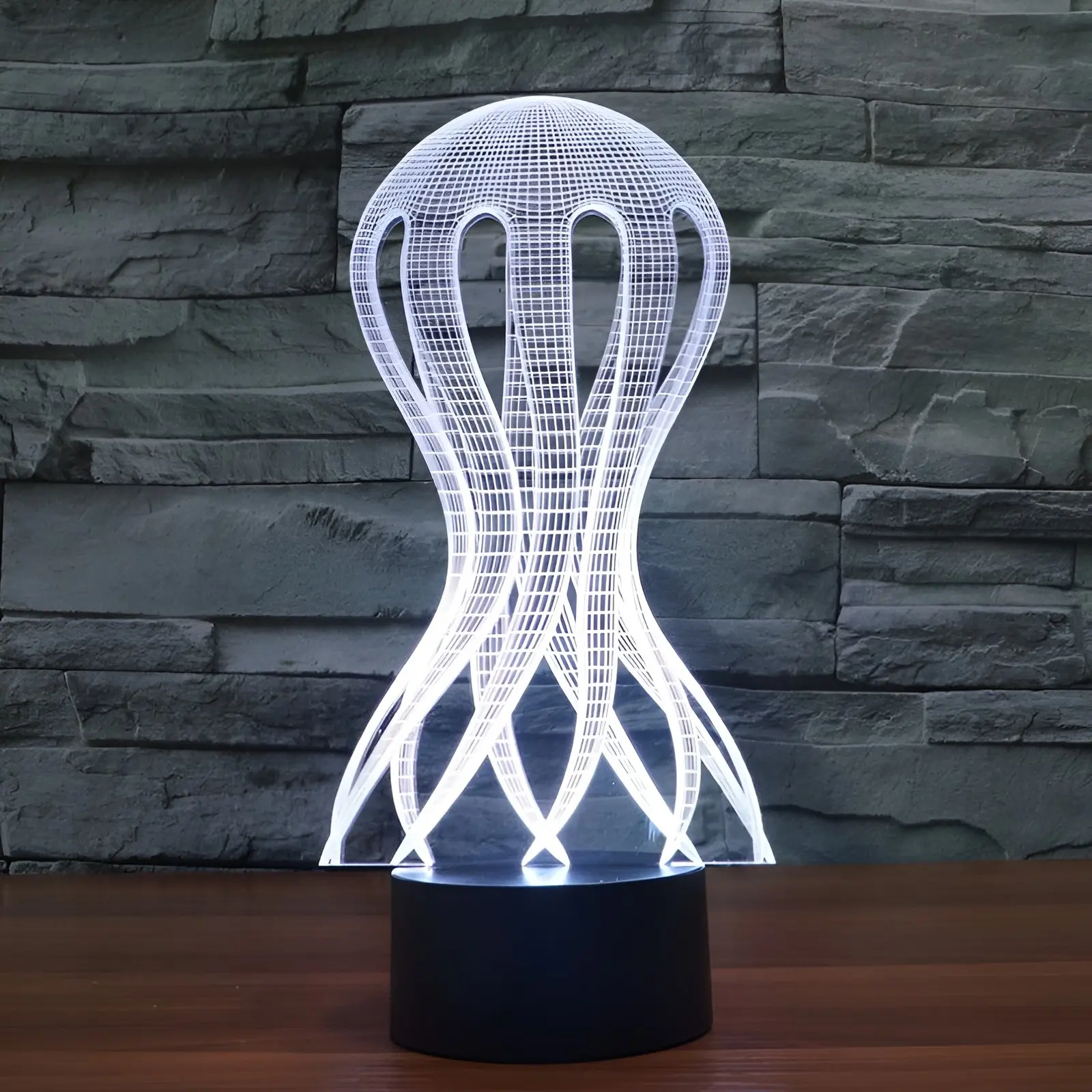 Amazon Hot Selling Jellyfish Shape Acrylic 3D Illusion Night Light
