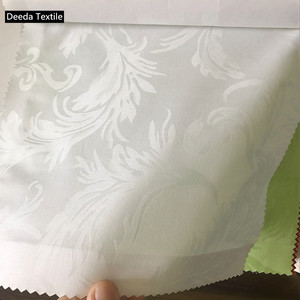 Deeda Factory Quality White Hotel Bed Linen Fabric Tejido Algodón con Jacquard Sateen Dobby Stripes <span class=keywords><strong>y</strong></span> patrones blanqueados - Product Image 4