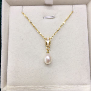 Ensemble de bijoux collier et boucles d'oreilles en perles d'eau douce naturelles en forme de goutte d'eau tendance plaqué or pour anniversaire - Product Image 4