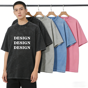 Camiseta Vintage Lavada de Alta Calidad Directo de Fábrica, con Logotipo Personalizado, para Hombre y Mujer, Informal, 100% Algodón Tejido, Estilo Retro Desgastado - Product Image 1