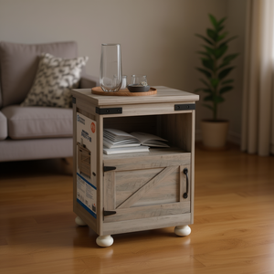 Meuble de rangement de cuisine en bois style ferme, table d'appoint pour salon - Product Image 2