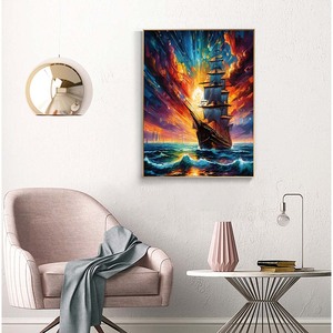 Pintura de paisaje, dibujo completo de diamantes, Kits de pintura DIY para adultos, envío marítimo, pintor de diamantes, decoración de arte de pared para el hogar, regalo - Product Image 3