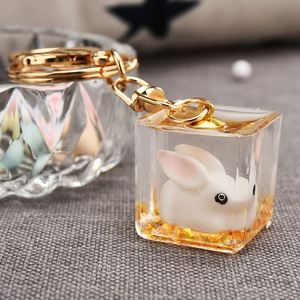 Creative Milk Bottle Animal Doll Liquid Keychain Cute Flowing Quicksand Rabbit <b>Key</b> <b>Chain</b> - Product Image 6
