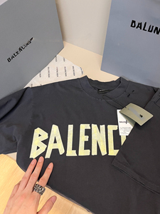 <span class=keywords><strong>T</strong></span>-shirt à manches courtes en coton respirant de grande taille de la marque BAL, col mandarin, logo Balenci, livraison gratuite dans le monde entier, randonnée - Product Image 2