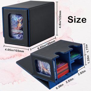Affichage étanche de la carte Prime en cuir Pu avec plateau à dés Yu-<span class=keywords><strong>gioh</strong></span> Deck Box Holding 250 + Sleeved Commander Trading Card Storage Box - Product Image 2